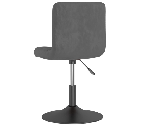 Silla de comedor giratoria de terciopelo gris oscuro