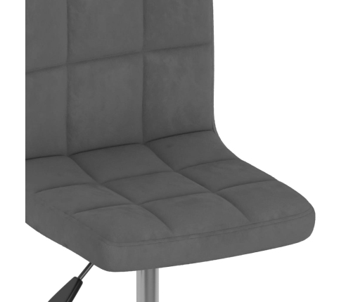 Silla de comedor giratoria de terciopelo gris oscuro