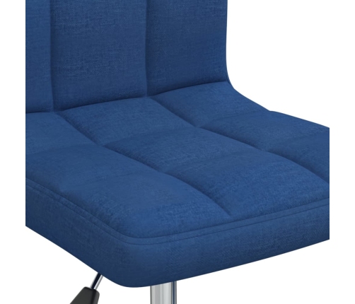 Silla de comedor giratoria tela azul