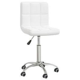 Silla de comedor giratoria cuero sintético blanco