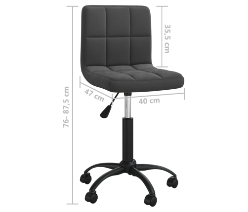 Silla de comedor giratoria de terciopelo negro