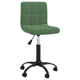 Silla de comedor giratoria de terciopelo verde oscuro