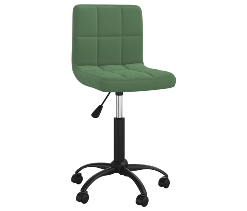 Silla de comedor giratoria de terciopelo verde oscuro