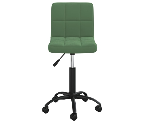 Silla de comedor giratoria de terciopelo verde oscuro