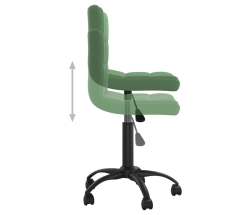 Silla de comedor giratoria de terciopelo verde oscuro