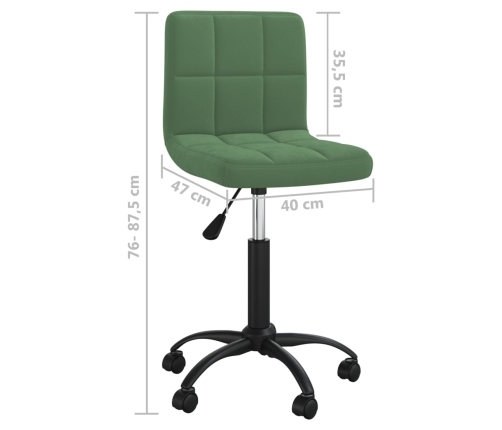 Silla de comedor giratoria de terciopelo verde oscuro