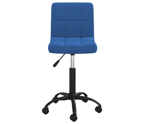 Silla de comedor giratoria de terciopelo azul