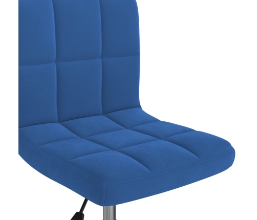 Silla de comedor giratoria de terciopelo azul