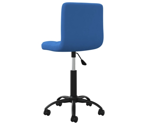 Silla de comedor giratoria de terciopelo azul