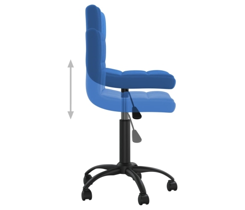 Silla de comedor giratoria de terciopelo azul