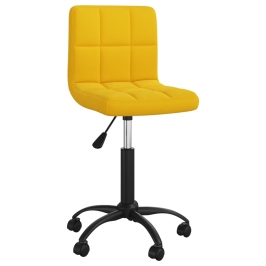 Silla de comedor giratoria de terciopelo amarillo mostaza