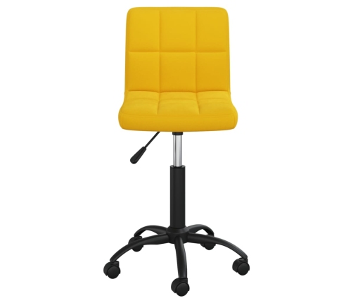 Silla de comedor giratoria de terciopelo amarillo mostaza