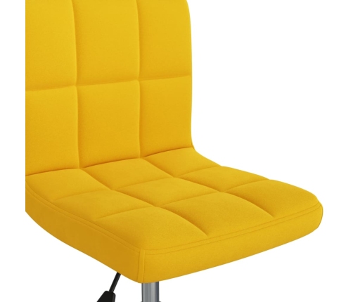 Silla de comedor giratoria de terciopelo amarillo mostaza