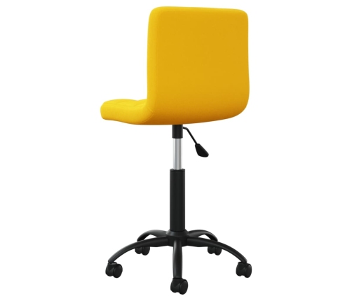 Silla de comedor giratoria de terciopelo amarillo mostaza