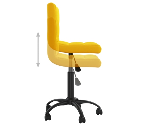 Silla de comedor giratoria de terciopelo amarillo mostaza