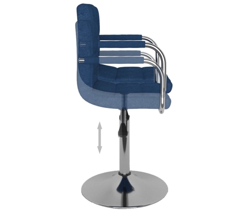 Silla de comedor de tela azul