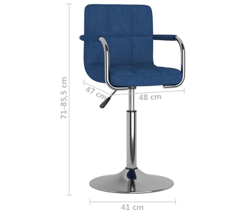 Silla de comedor de tela azul