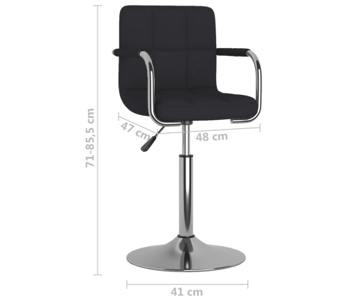 Silla de comedor de tela negra