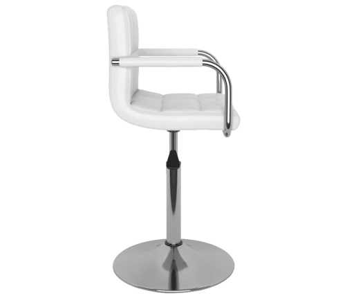 Silla de comedor de cuero sintético blanco