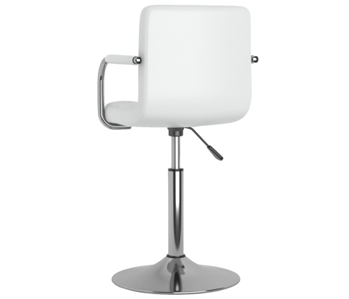 Silla de comedor de cuero sintético blanco