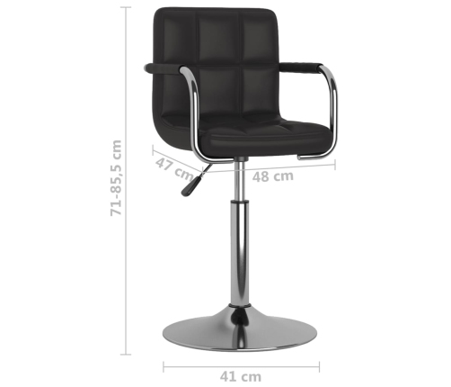 Silla de comedor cuero sintético negra