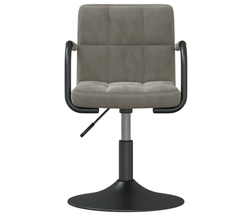 Sillas de comedor giratorias 4 unidades terciopelo gris claro