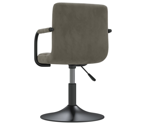 Sillas de comedor giratorias 4 unidades terciopelo gris claro