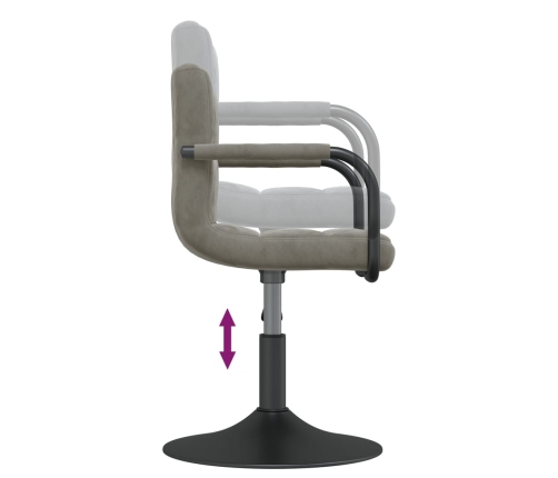Sillas de comedor giratorias 4 unidades terciopelo gris claro