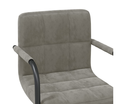 Sillas de comedor giratorias 4 unidades terciopelo gris claro