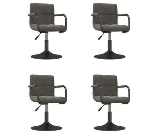 Sillas de comedor giratorias 4 unidades terciopelo gris oscuro