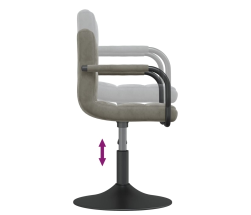 Sillas de comedor giratorias 6 uds de terciopelo gris claro