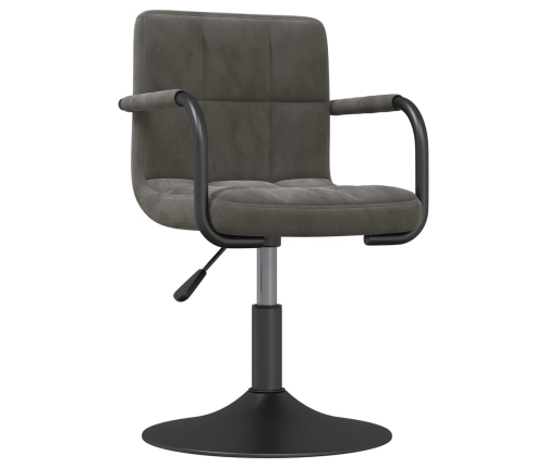 Sillas de comedor giratorias 6 unidades terciopelo gris oscuro