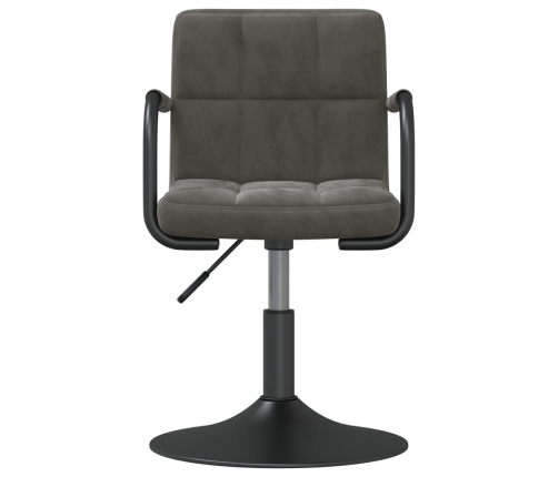 Sillas de comedor giratorias 6 unidades terciopelo gris oscuro