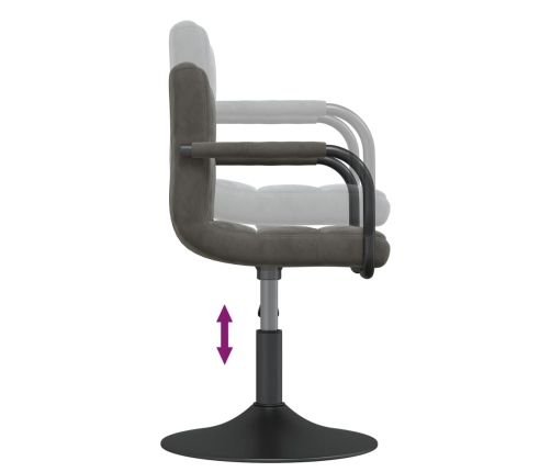 Sillas de comedor giratorias 6 unidades terciopelo gris oscuro
