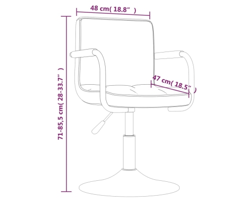 Sillas de comedor giratorias 6 unidades terciopelo gris oscuro