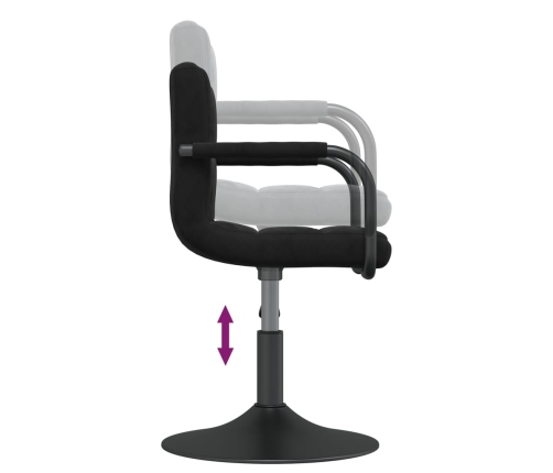 Silla de comedor de terciopelo negro