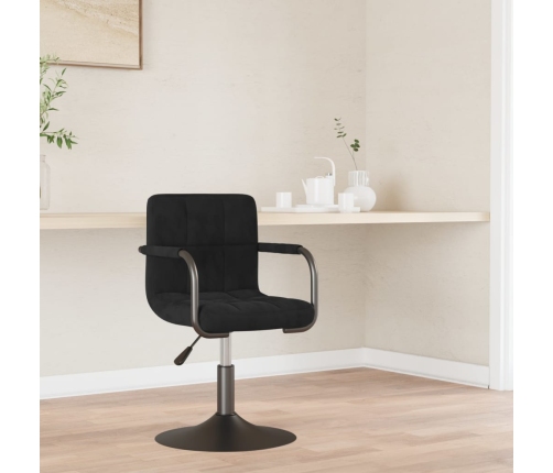 Silla de comedor de terciopelo negro