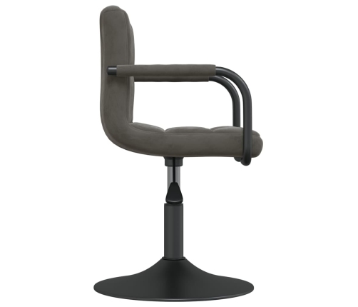 Silla de comedor de terciopelo gris oscuro