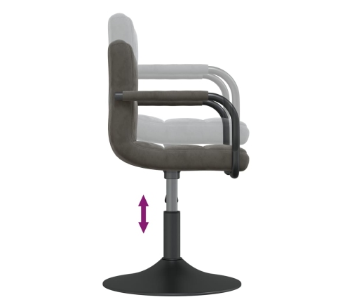 Silla de comedor de terciopelo gris oscuro