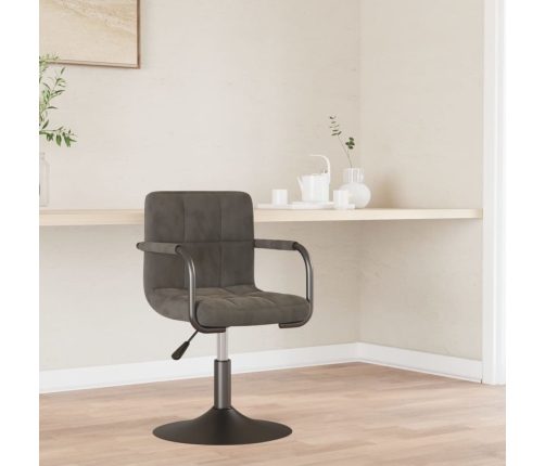 Silla de comedor de terciopelo gris oscuro