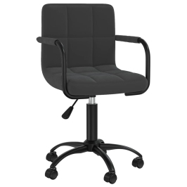 Silla de comedor giratoria de terciopelo negro