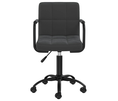 Silla de comedor giratoria de terciopelo negro