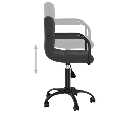 Silla de comedor giratoria de terciopelo negro