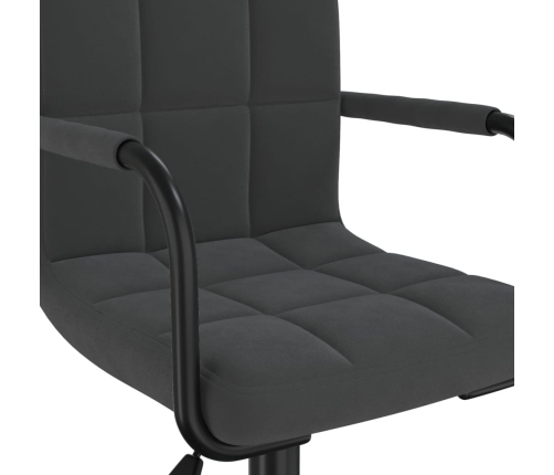Silla de comedor giratoria de terciopelo negro