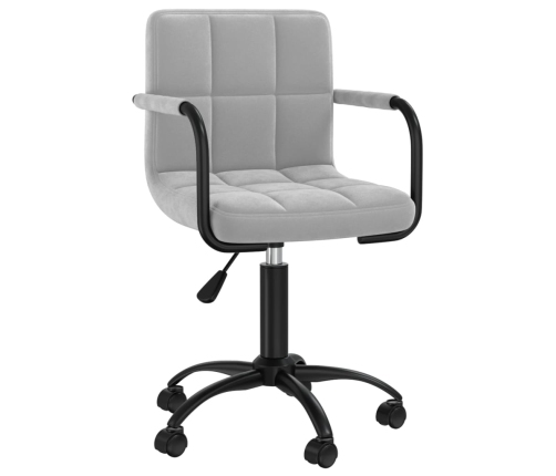 Silla de comedor giratoria de terciopelo gris claro