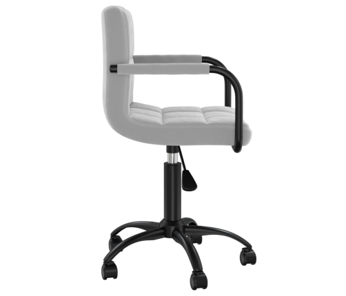 Silla de comedor giratoria de terciopelo gris claro