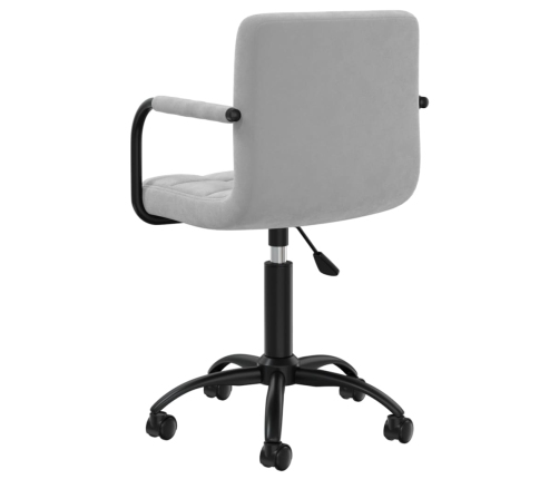 Silla de comedor giratoria de terciopelo gris claro