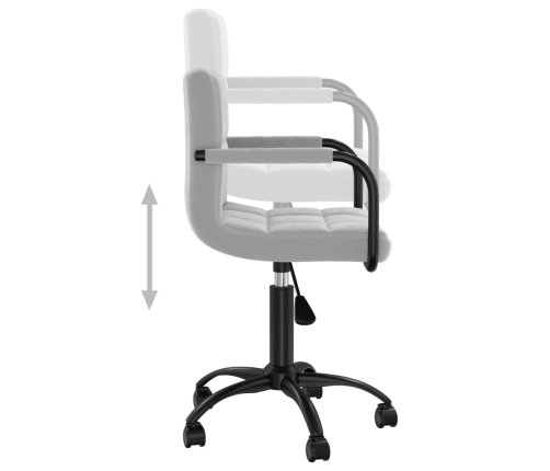 Silla de comedor giratoria de terciopelo gris claro