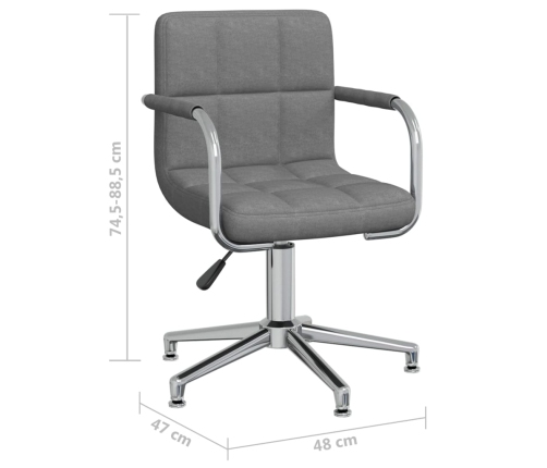 Silla de comedor giratoria tela gris claro