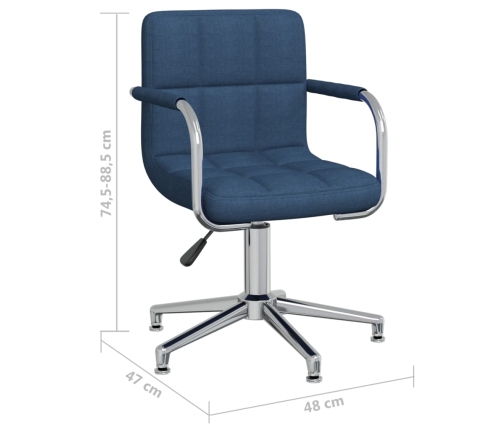 Silla de comedor giratoria tela azul